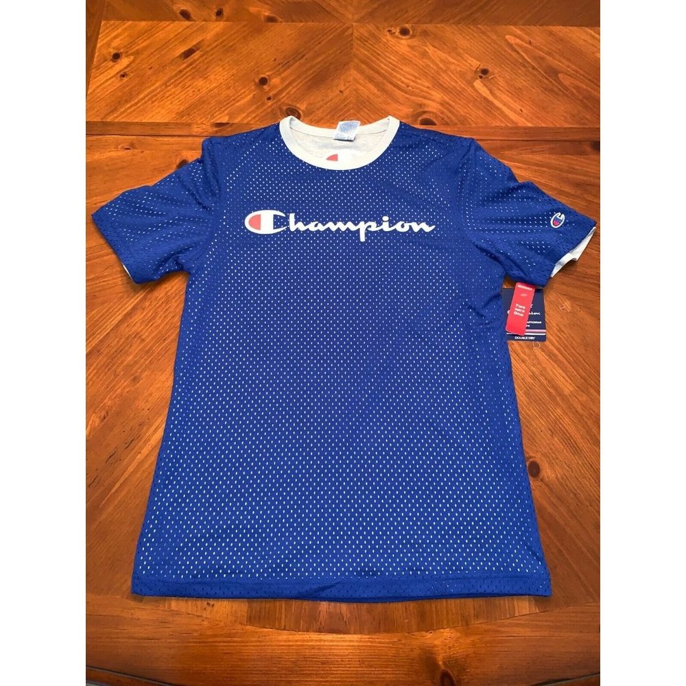 Champion T-Shirt Blue Reversible Mesh Overlay